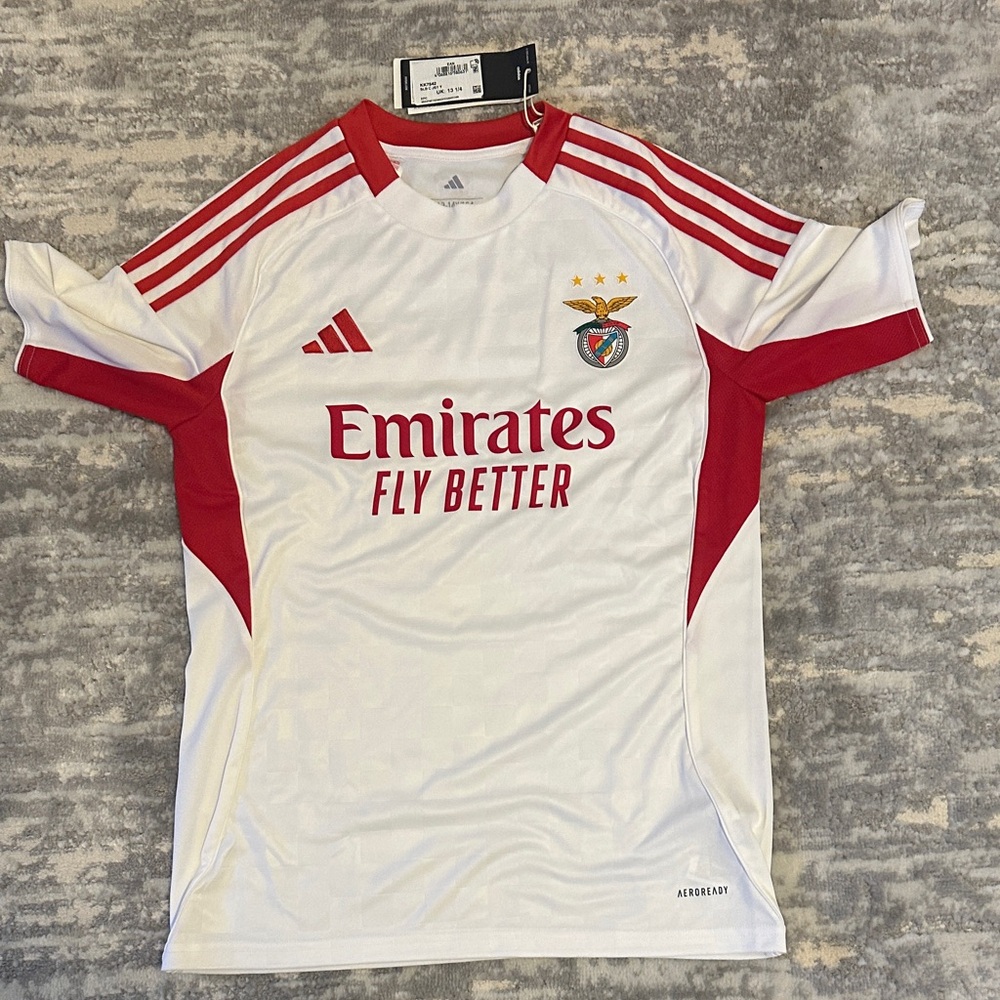 Adidas White and Red Soccer Jersey